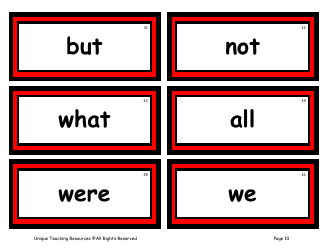 100 High-Frequency Word Flashcards, Page 6