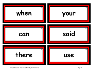 100 High-Frequency Word Flashcards, Page 7