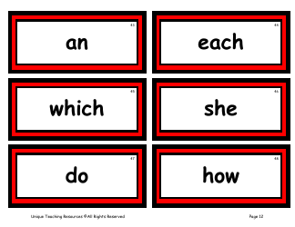 100 High-Frequency Word Flashcards, Page 8