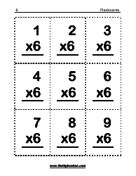 Document preview: Math Flashcards - Multiplication (6)