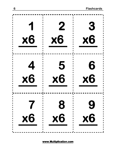 Math Flashcards - Multiplication (6)