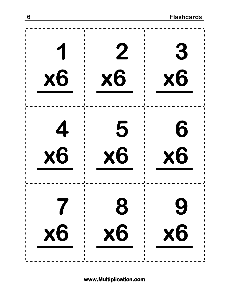 Math Flashcards - Multiplication (6), Page 1