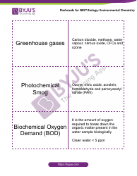 Neet Biology Flashcards - Environmental Chemistry, Page 2
