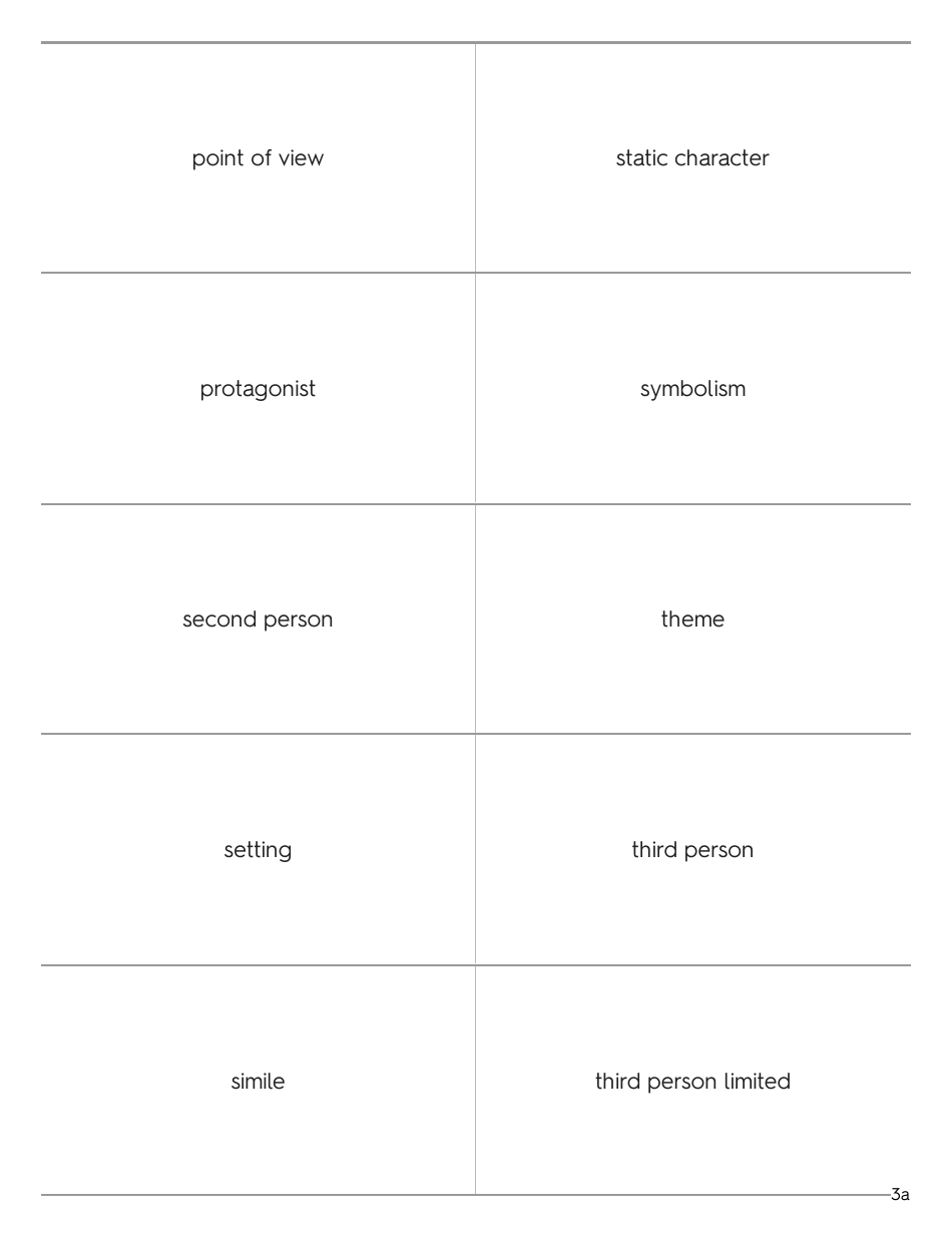 Literary Devices Flashcards - Words and Images, Page 5