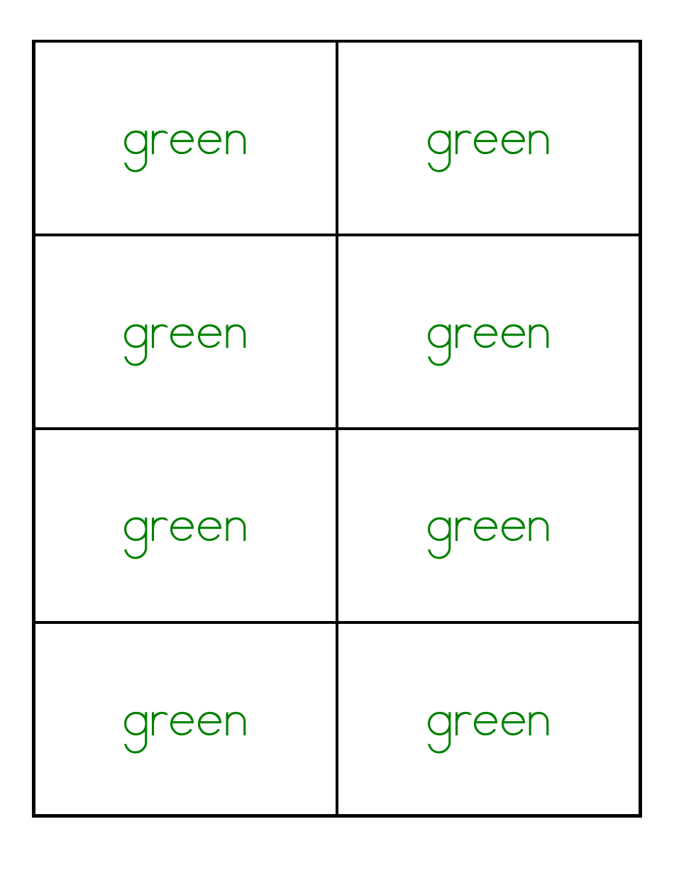 Color Word Flashcards, Page 5
