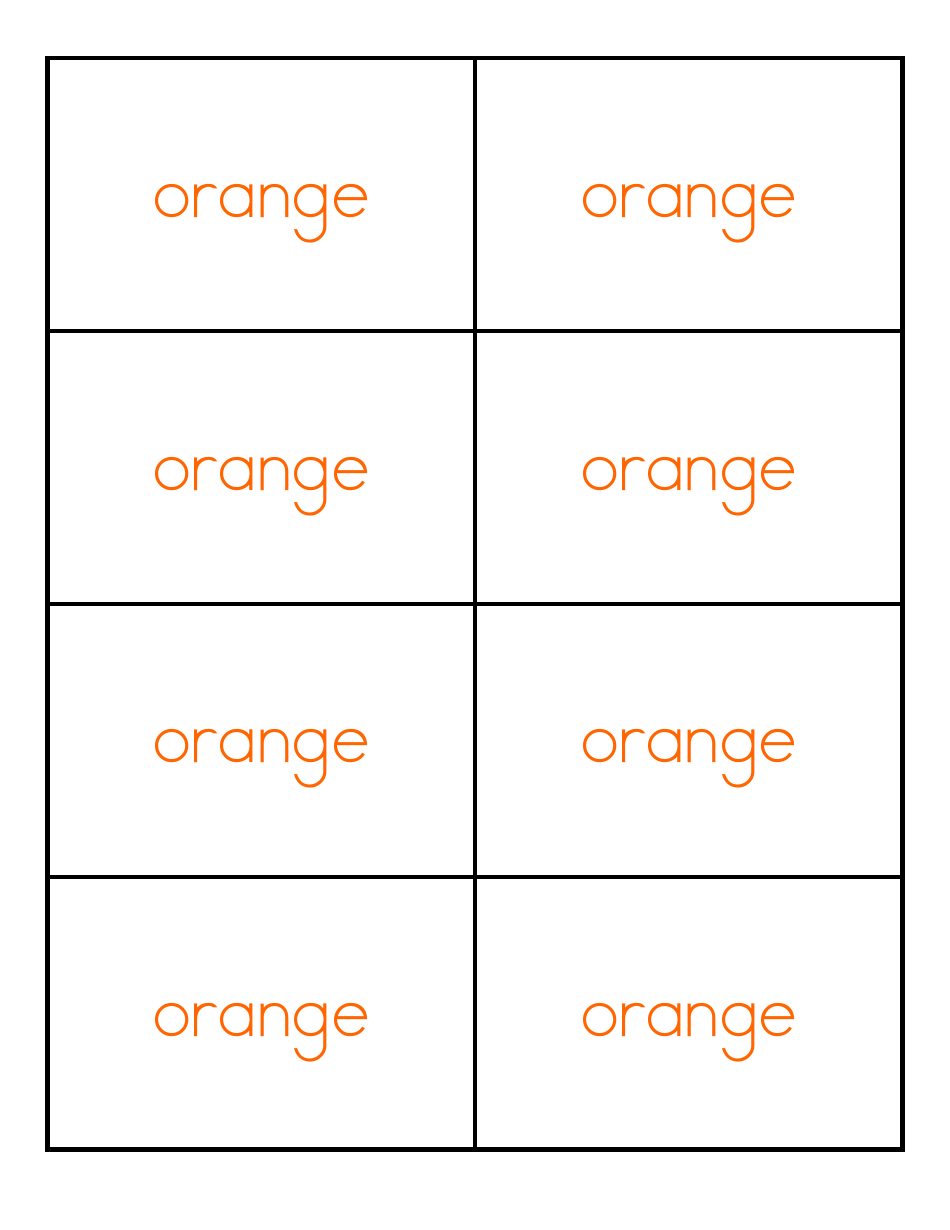 Color Word Flashcards, Page 6