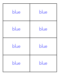 Color Word Flashcards, Page 7