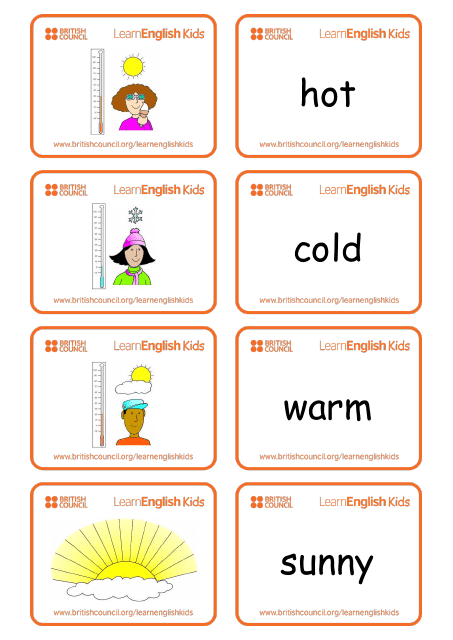 English Vocab Flashcards - Weather