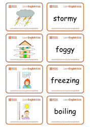 English Vocab Flashcards - Weather, Page 3