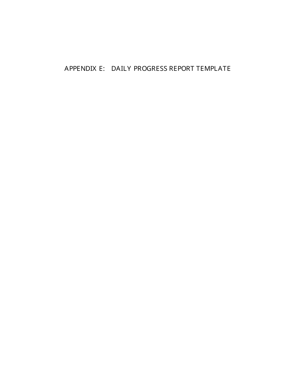 Daily Contractor Progress / Quality Control Report Template, Page 1