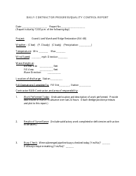 Daily Contractor Progress/Quality Control Report Template, Page 2