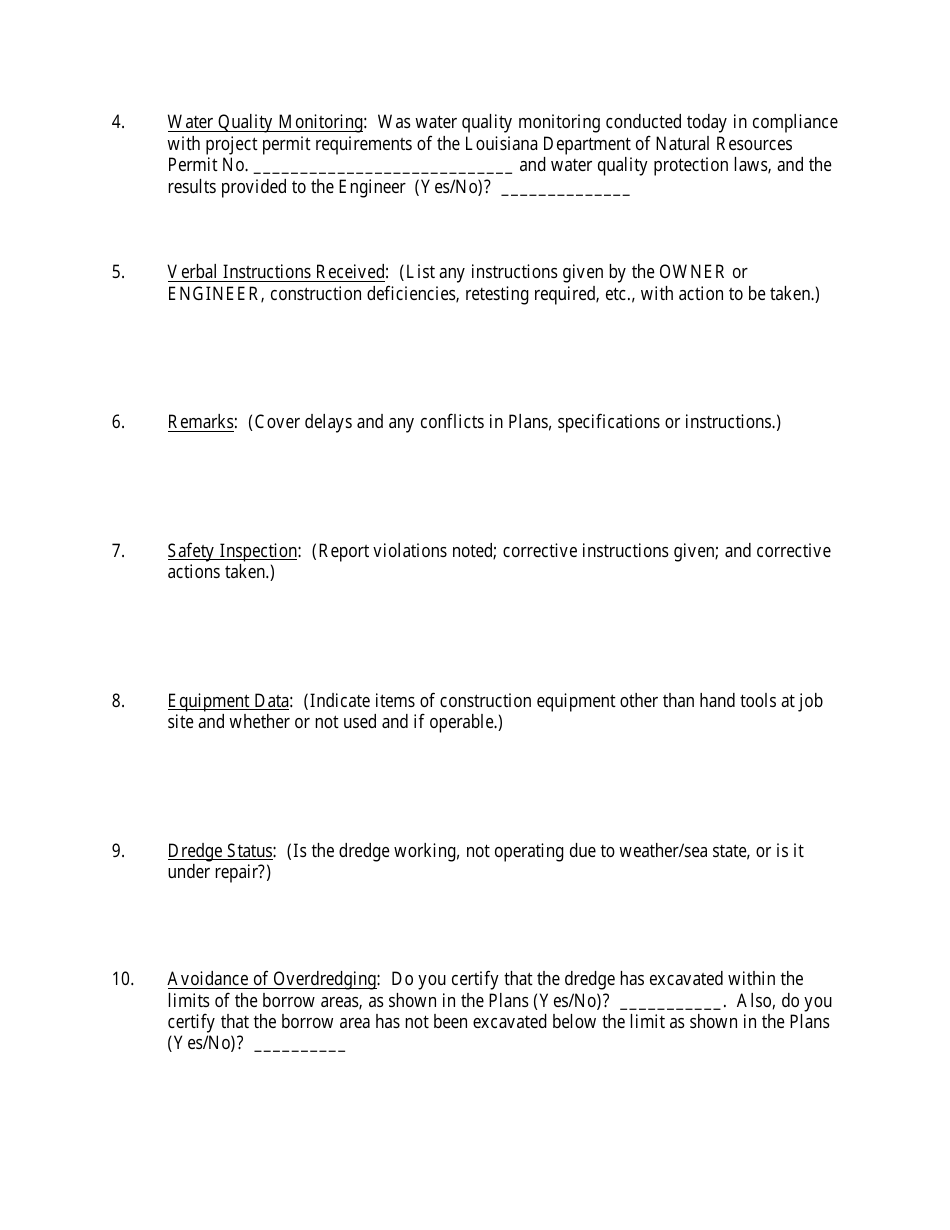 Daily Contractor Progress/Quality Control Report Template - Fill Out ...