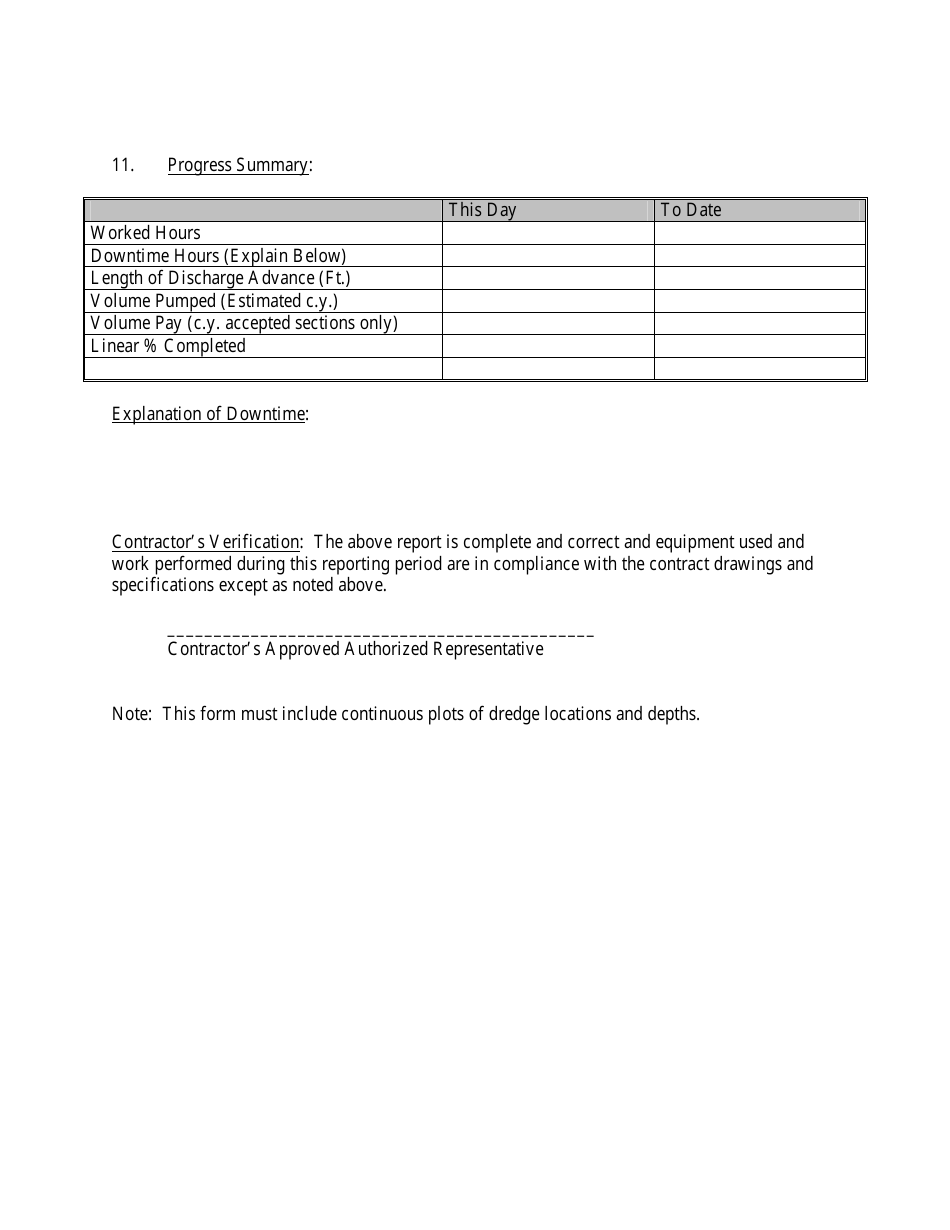 Daily Contractor Progress/Quality Control Report Template - Fill Out ...