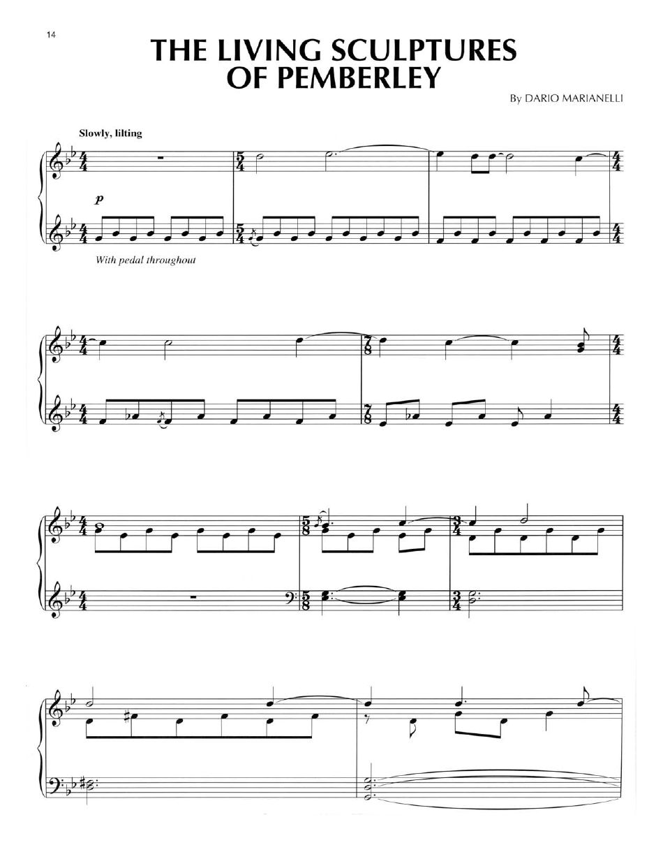 Dario Marianelli - The Living Sculptures of Pemberley Piano Sheet Music Preview