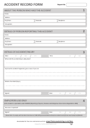 Document preview: Accident Record Form - United Kingdom