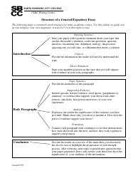 Structure of a General Expository Essay - Santa Barbara City College