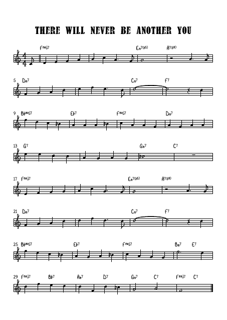 There Will Never Be Another You (Bb) Sheet Music Image