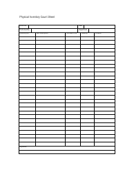 Document preview: Physical Inventory Count Sheet Template