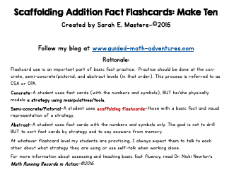 Scaffolding Addition Flashcards: Make Ten - Sarah E. Masters, Page 2