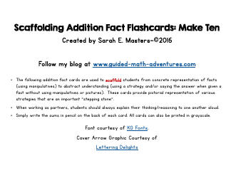 Scaffolding Addition Flashcards: Make Ten - Sarah E. Masters, Page 3