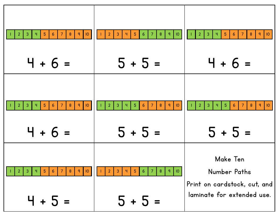 Scaffolding Addition Flashcards: Make Ten - Sarah E. Masters, Page 5