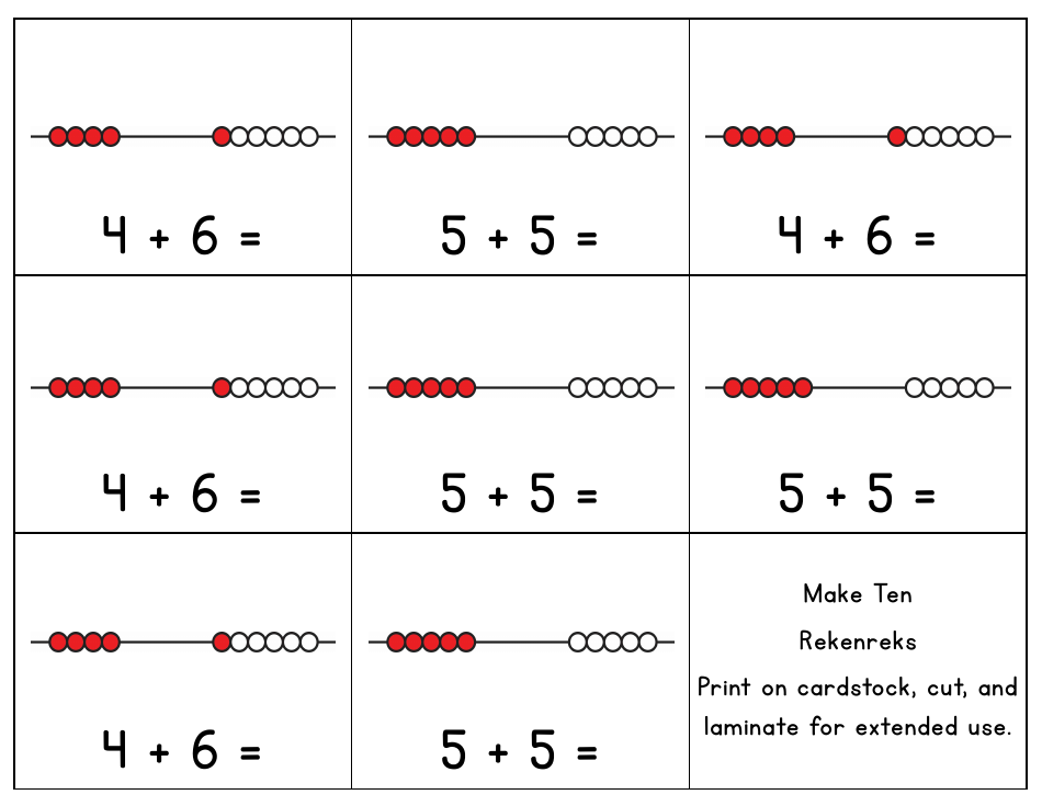 Scaffolding Addition Flashcards: Make Ten - Sarah E. Masters, Page 7