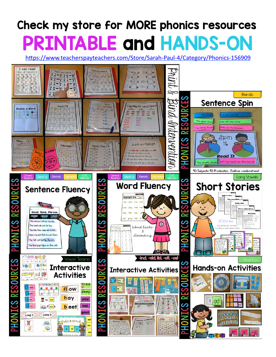Phonics Flashcards - 42 Letter Combinations, Page 16