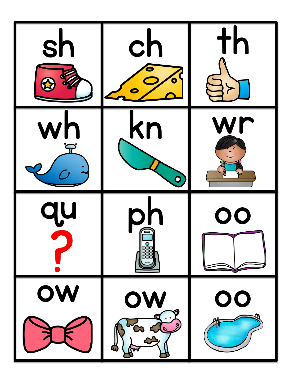 Phonics Flashcards - 42 Letter Combinations, Page 5