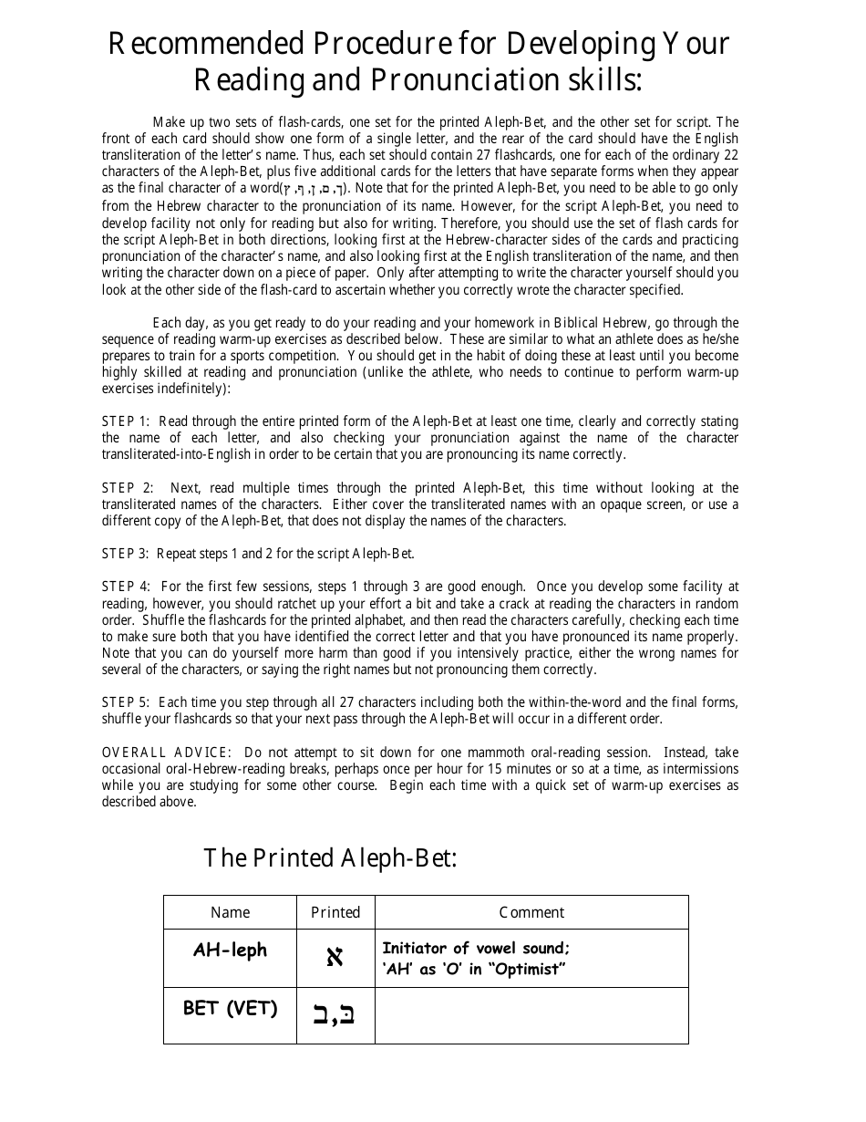 Hebrew Alphabet Practice Sheet - Charles Abzug, Page 6