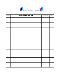 Summer Math Log Templates, Page 3