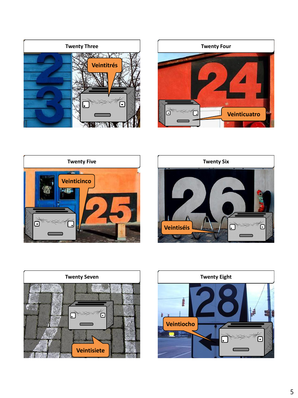 Spanish Flashcards - Numbers, Page 5
