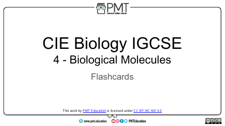 Document preview: Cie Biology Igcse Flashcards - Biological Molecules