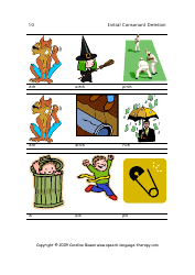 Speech &amp; Language Flash Cards - Initial Consonant Deletion, Page 10