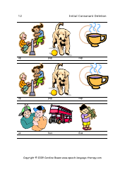 Speech &amp; Language Flash Cards - Initial Consonant Deletion, Page 12