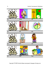 Speech &amp; Language Flash Cards - Initial Consonant Deletion, Page 5