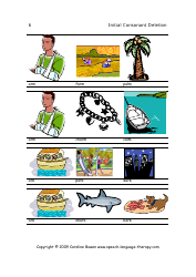 Speech &amp; Language Flash Cards - Initial Consonant Deletion, Page 6