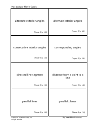 Document preview: Geometry Vocabulary Flash Cards - Chapter 3