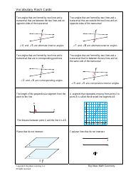 Geometry Vocabulary Flash Cards - Chapter 3, Page 2
