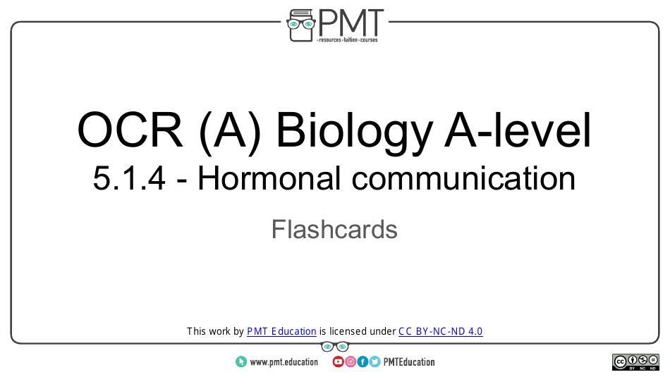 Biology Flashcards - Hormonal Communication, Page 1