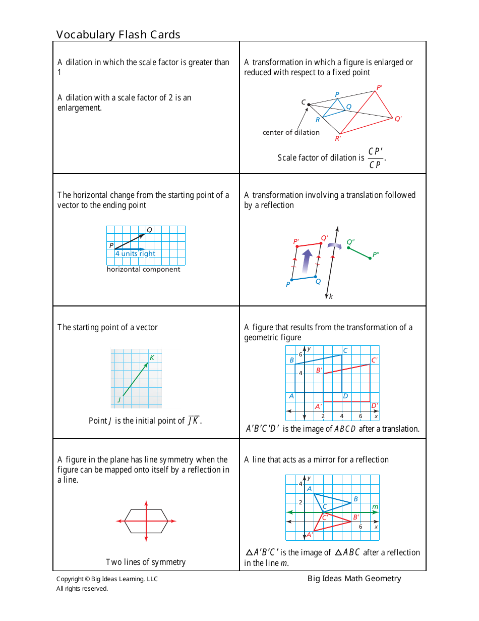 Geometry Vocabulary Flash Cards - Chapter 4, Page 4