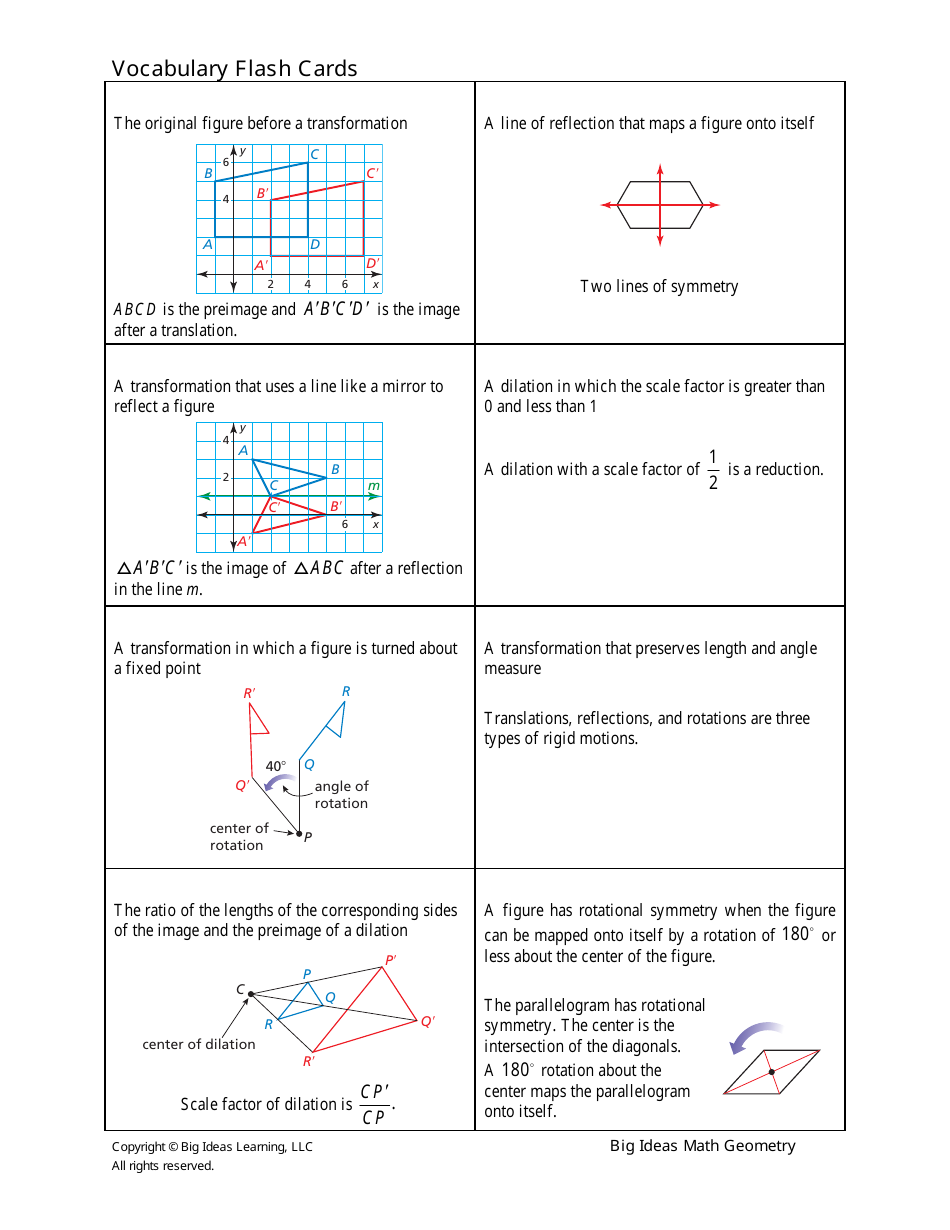 Geometry Vocabulary Flash Cards - Chapter 4, Page 6