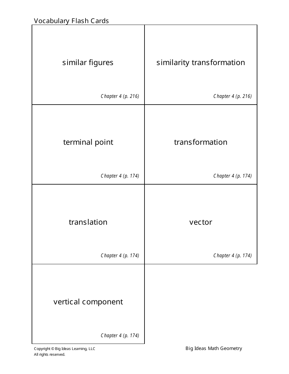 Geometry Vocabulary Flash Cards - Chapter 4, Page 7