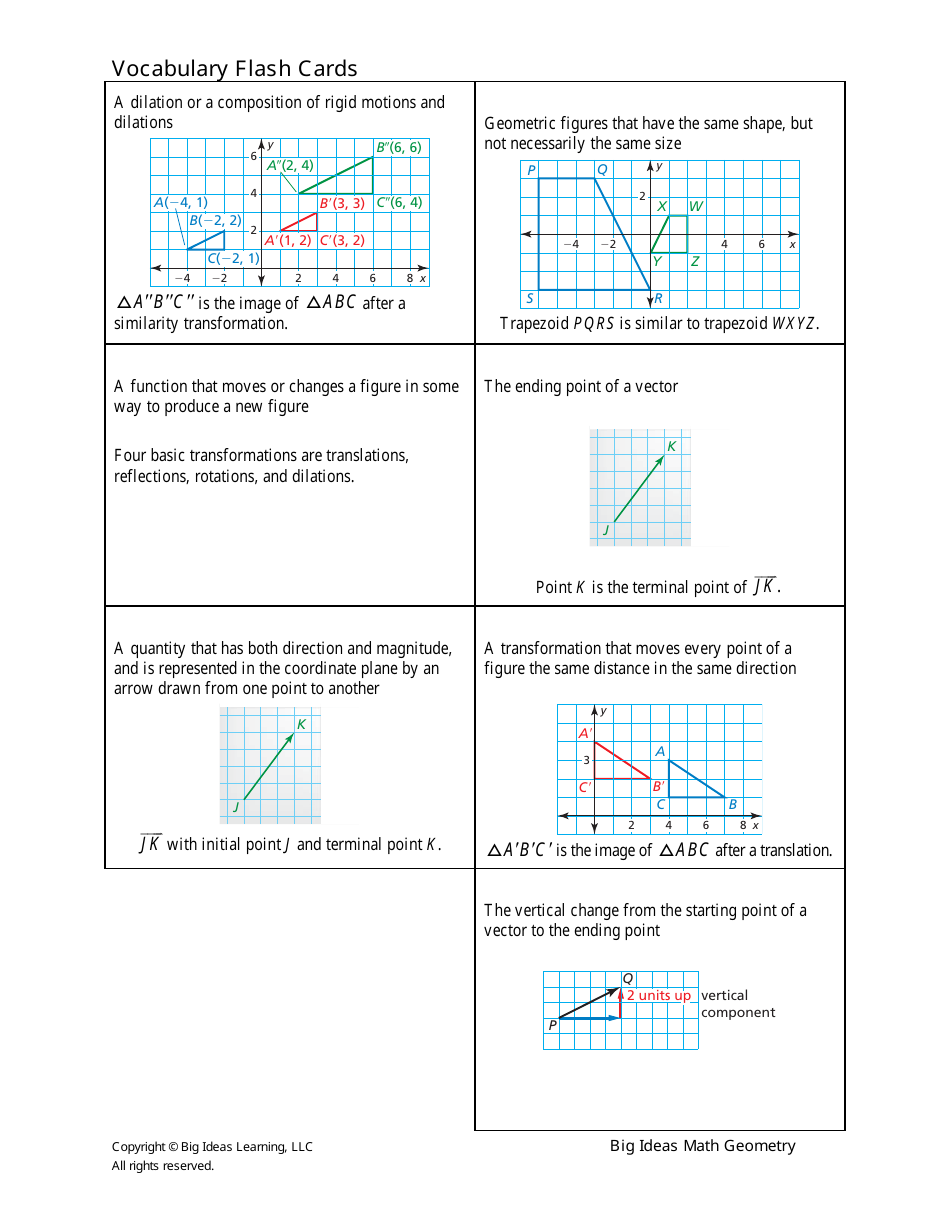 Geometry Vocabulary Flash Cards - Chapter 4, Page 8