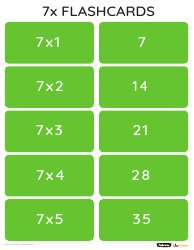 Math Multiplication Flashcards (1-10), Page 7