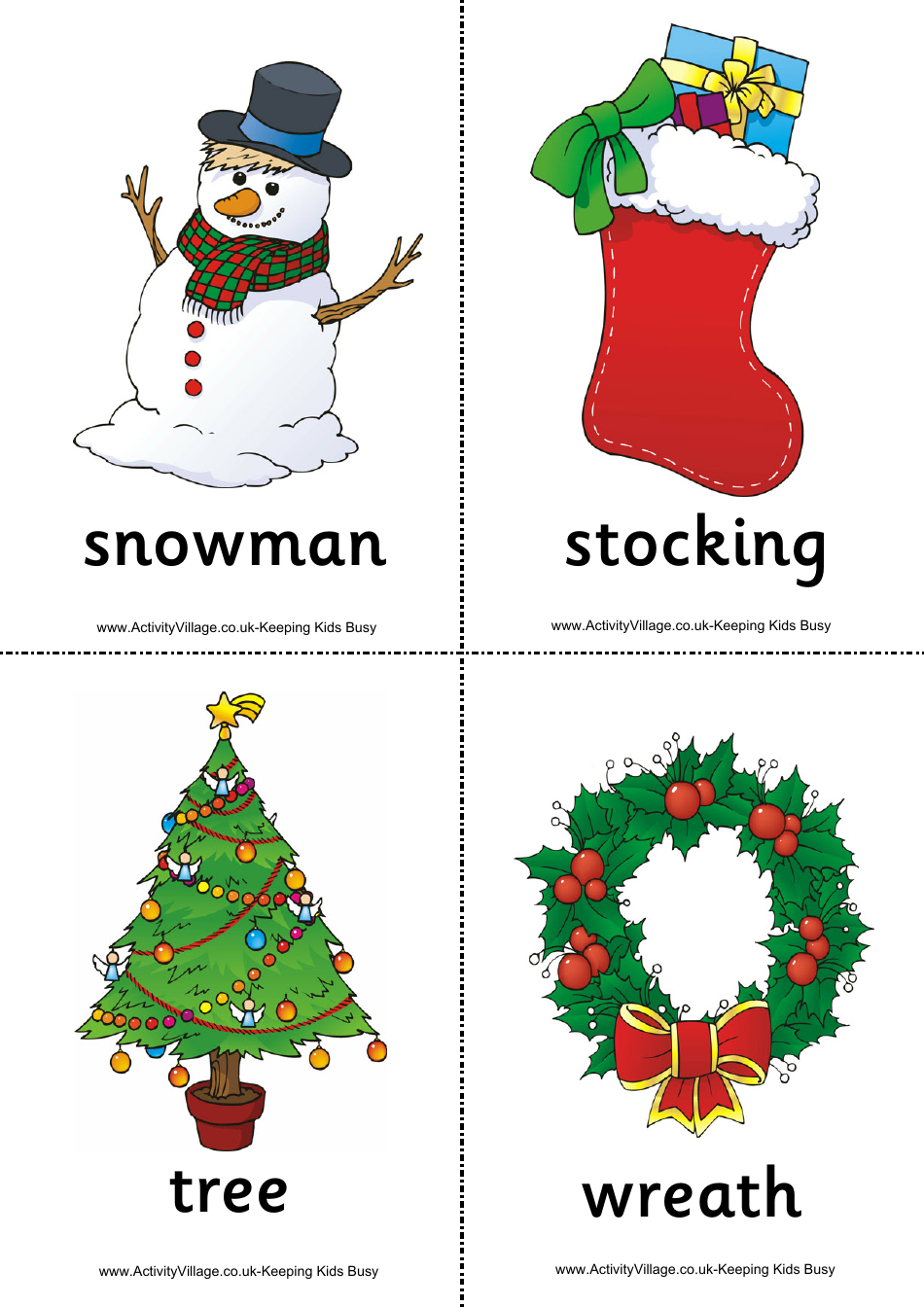 Christmas Flashcards, Page 4