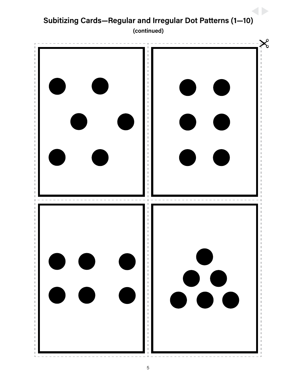Subitizing Cards - Regular and Irregular Dot Patterns, Page 5