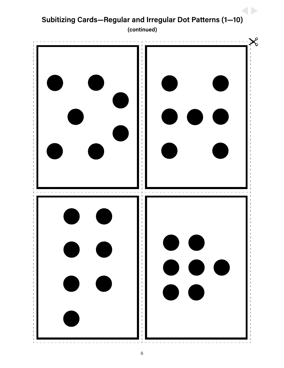Subitizing Cards - Regular and Irregular Dot Patterns, Page 6