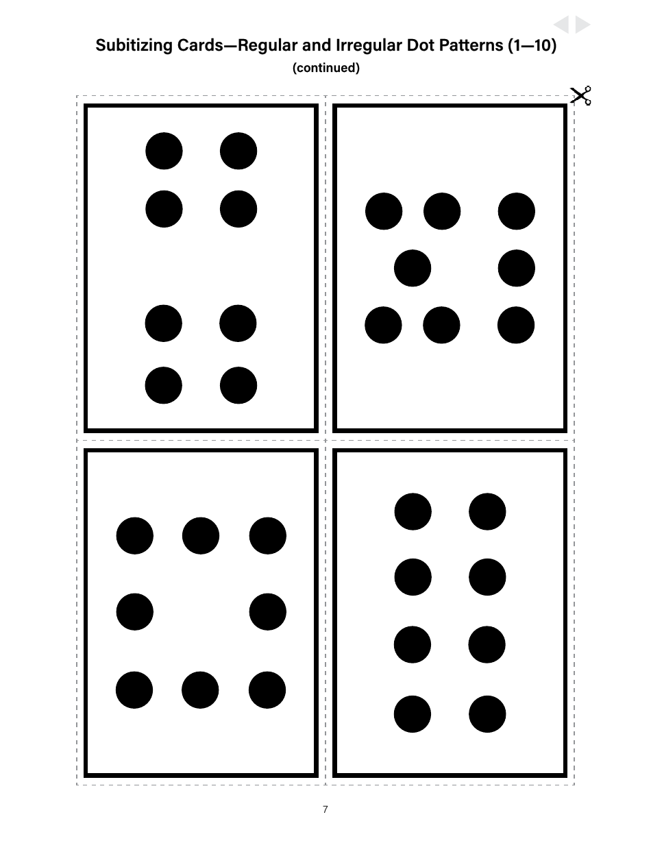 Subitizing Cards - Regular and Irregular Dot Patterns, Page 7