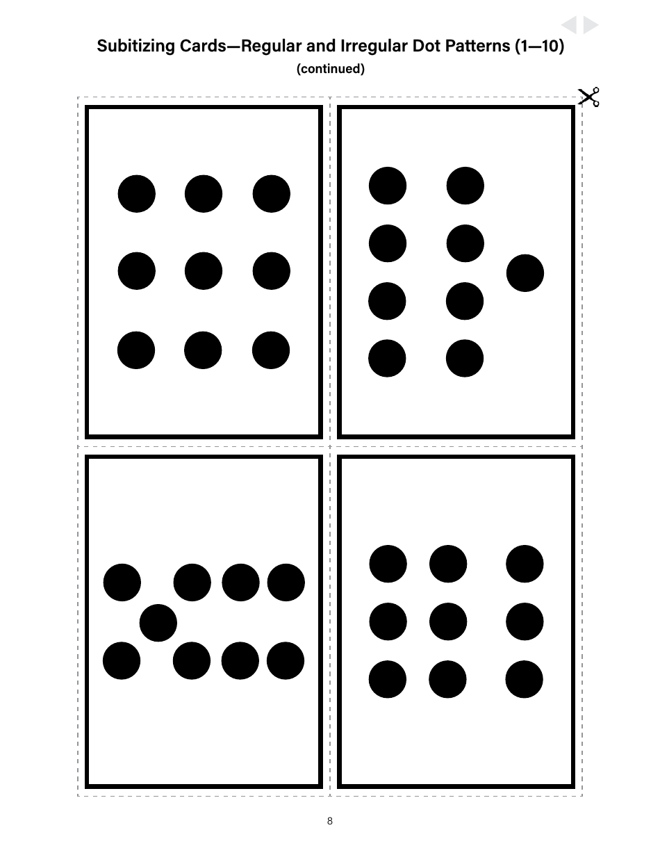 Subitizing Cards - Regular and Irregular Dot Patterns, Page 8