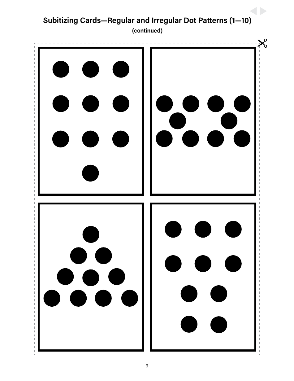 Subitizing Cards - Regular and Irregular Dot Patterns, Page 9